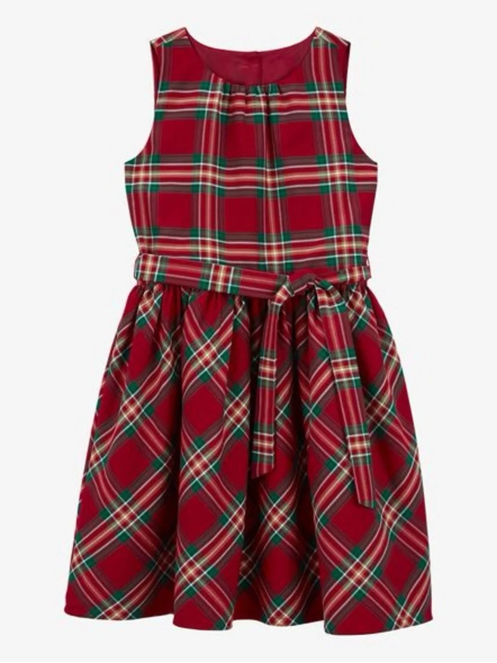 Carter's Red Plaid Sleeveless Holiday Dress with Sash